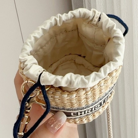 Christian Dior Straw pouch mini shoulder bag VIP Limited New Rare CD - Picture 10 of 14